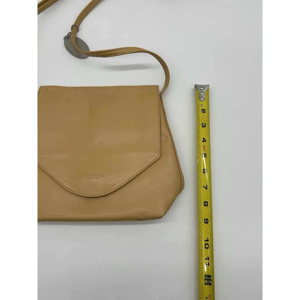 Kenneth Cole New York Leather Crossbody Bag Purse Beige - Picture 10 of 10